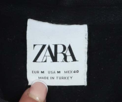 Zara Black Unisex Pullover Hoodie Size 12
