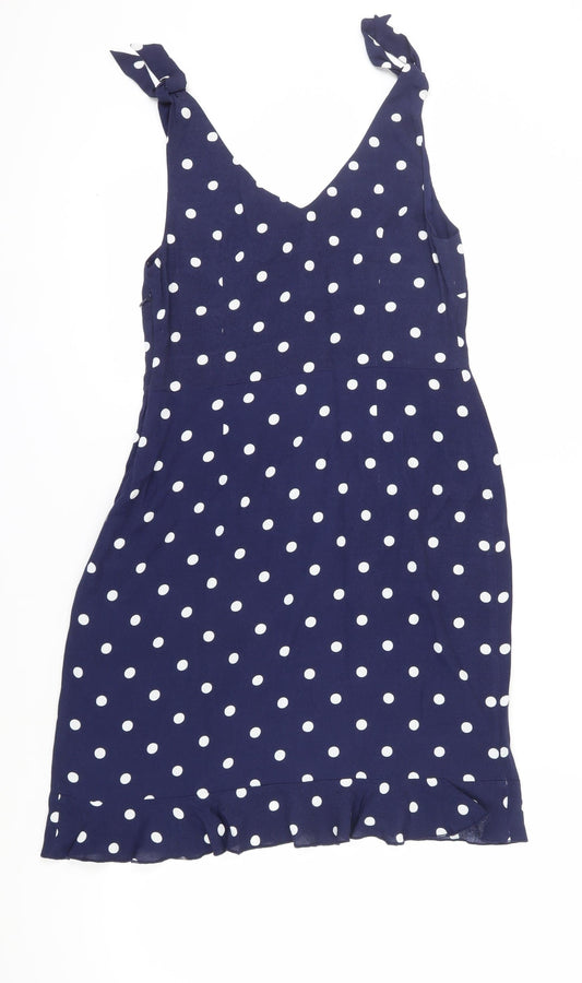 Bravissimo Women's Blue Polka Dot Wrap Dress Size 10