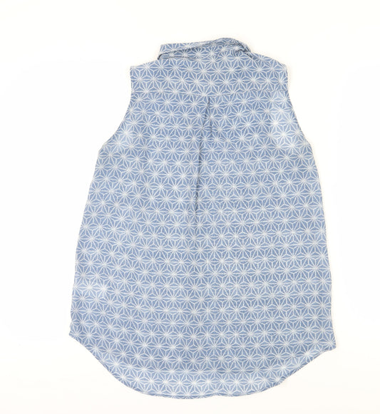 Womens UK Size 8 H&M Blue Button-Up