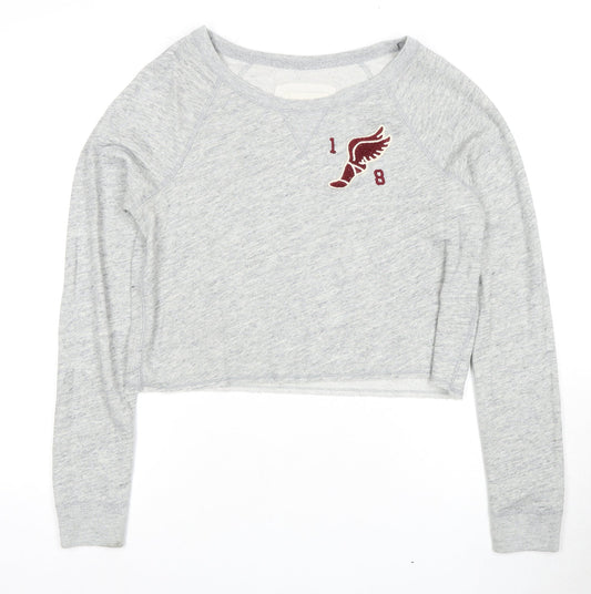 Womens UK Size L Abercrombie & Fitch Grey Pullover Sweatshirt