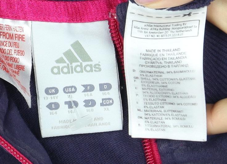 Adidas Girls Purple Full Zip Hoodie - 13-14 Years
