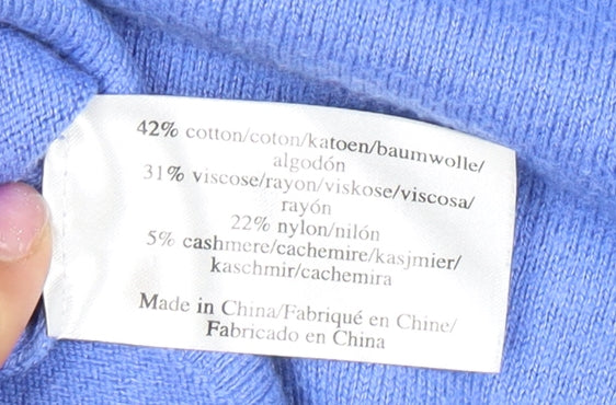 Laura Ashley Women's Blue Size 8 V-Neck Sweater