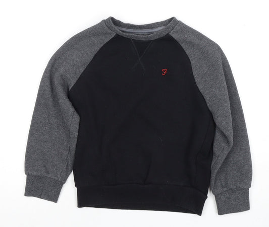 Farah Junior Boys Black Pullover Sweatshirt 6-7 Years