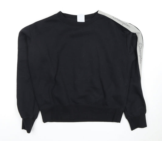 Womens UK Size S Champion Black Pullover Sweatshirt