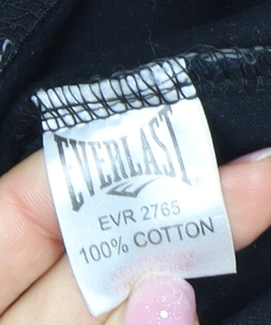 Everlast Men's Black Striped Polo Shirt L