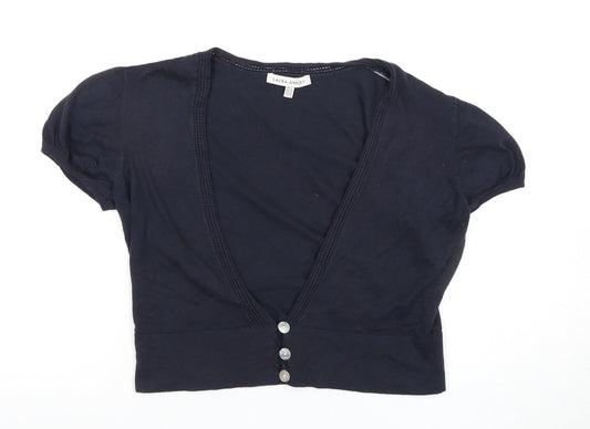Laura Ashley Women's Black Crop Blouse, Size 12