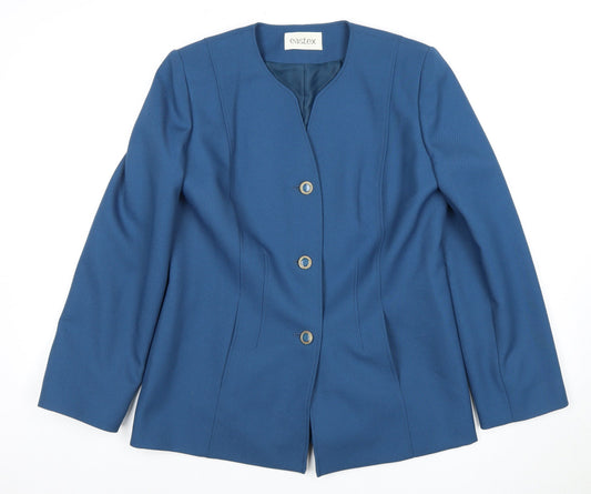 Womens UK Size 10 Eastex Regular Blue Blazer