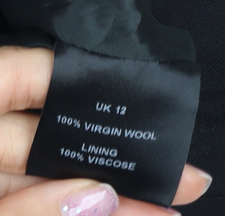 Jaeger Women's Black Wool Pencil Skirt Size 12