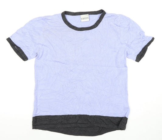 Womens UK Size 10 Eastex Blue Ringer T-Shirt