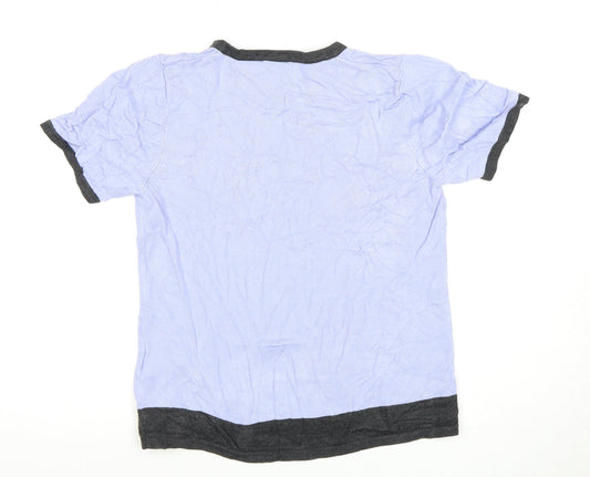Womens UK Size 10 Eastex Blue Ringer T-Shirt