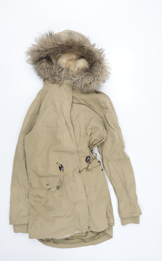 Womens UK Size M Oasis Beige Parka Coat