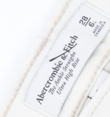 Abercrombie & Fitch Women's Ivory Straight Jeans Size 8L