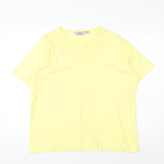 Womens UK Size XL Honor Millburn Yellow Classic T-Shirt
