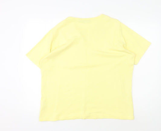 Womens UK Size XL Honor Millburn Yellow Classic T-Shirt