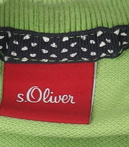 s.Oliver Men's Green Cotton Polo Shirt S