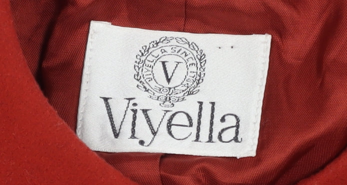 Viyella Women's Red Blazer UK 10 Wool Single-Breasted