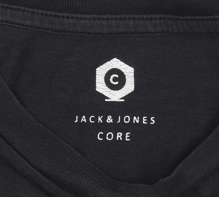 Mens UK Size L JACK & JONES Black T-Shirt