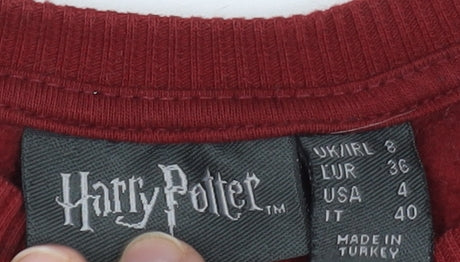 Womens UK Size 8 Harry Potter Red Pullover Sweatshirt