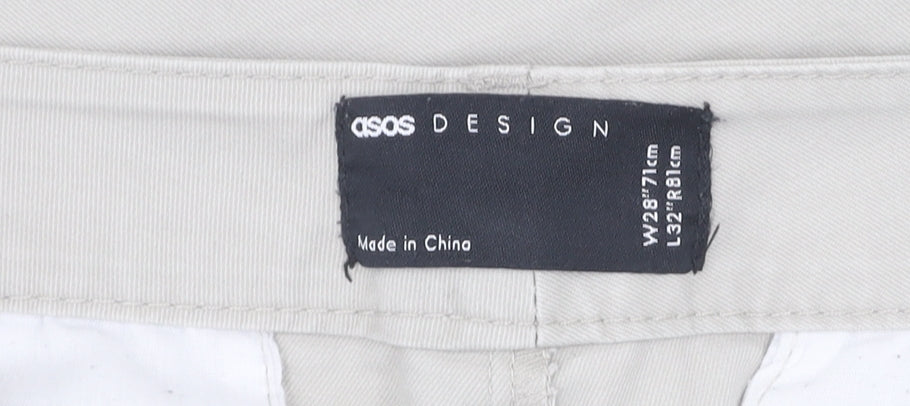 ASOS Men Beige Chino Trousers Size 28