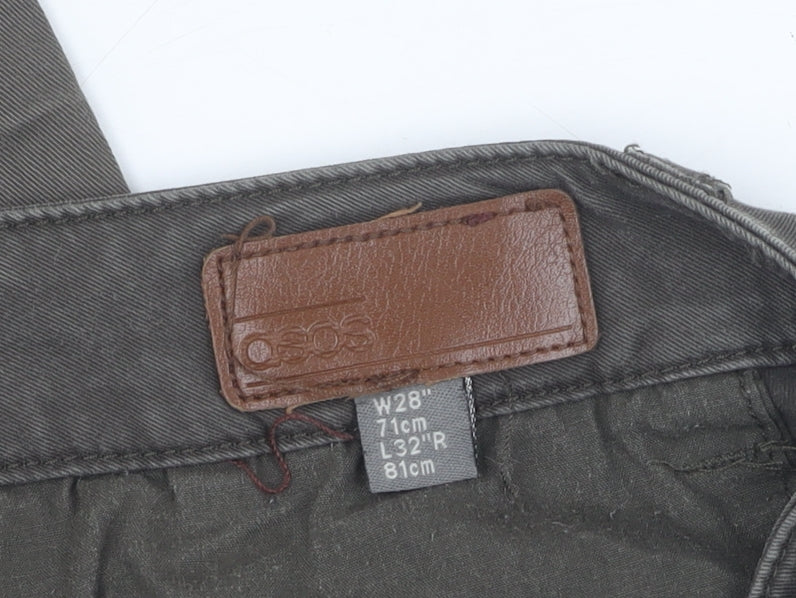 ASOS Men's Brown Slim Chino Trousers, 28W, 32L