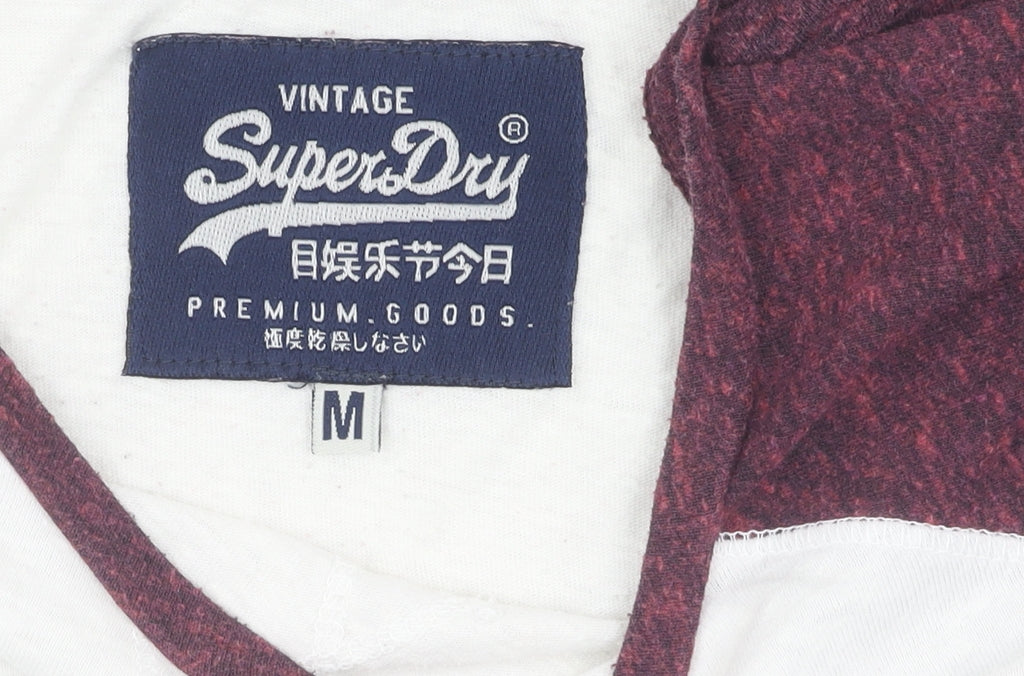 Superdry Men's White Vintage 3/4 Sleeve T-Shirt M