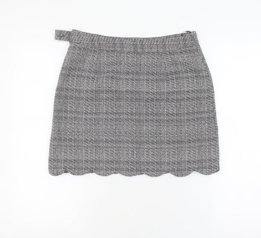 New Look Women's Black Check Knee Length Skirt