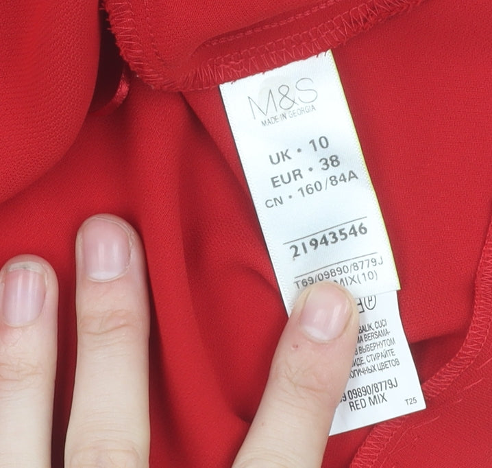 Womens UK Size 10 Marks and Spencer Red Camisole Blouse