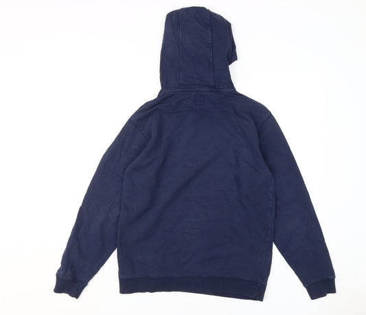 Vans Men's Blue Hoodie Small Skateboarding Logo Style