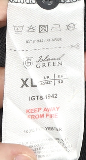 Island Green Mens XL Black Golf Polo Shirt