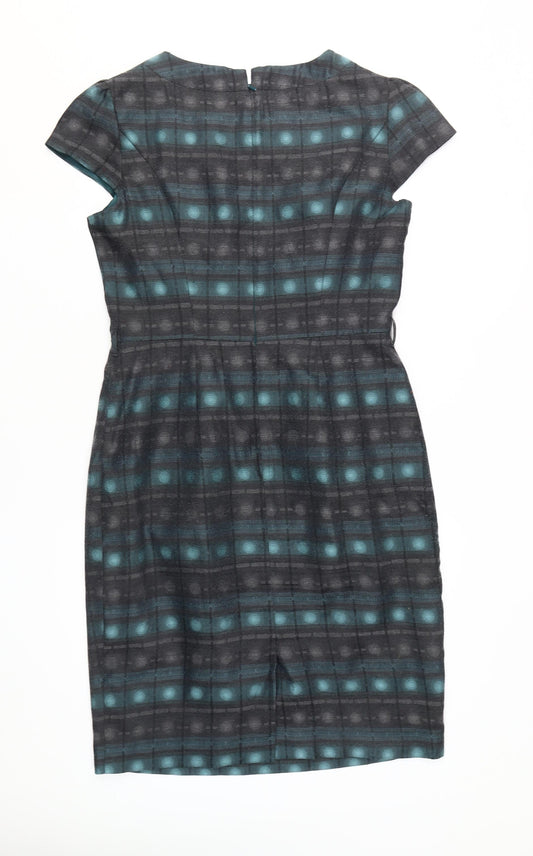 Per Una Women's Multicoloured Check Sheath Dress Size 14