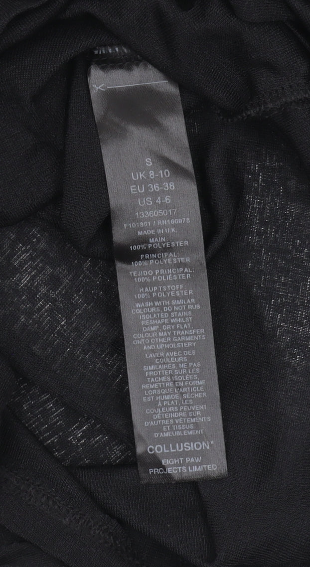 Collusion Women's Black Ruched Dress, Sleeveless Size S