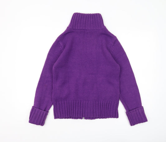 Womens UK Size L VERO MODA Purple Full Zip Jumper