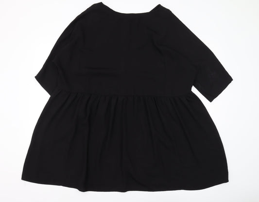 Womens UK Size M Monkl Black Tunic Blouse