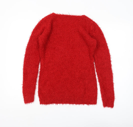 Womens UK Size 10 Brave Soul Red Pullover Jumper