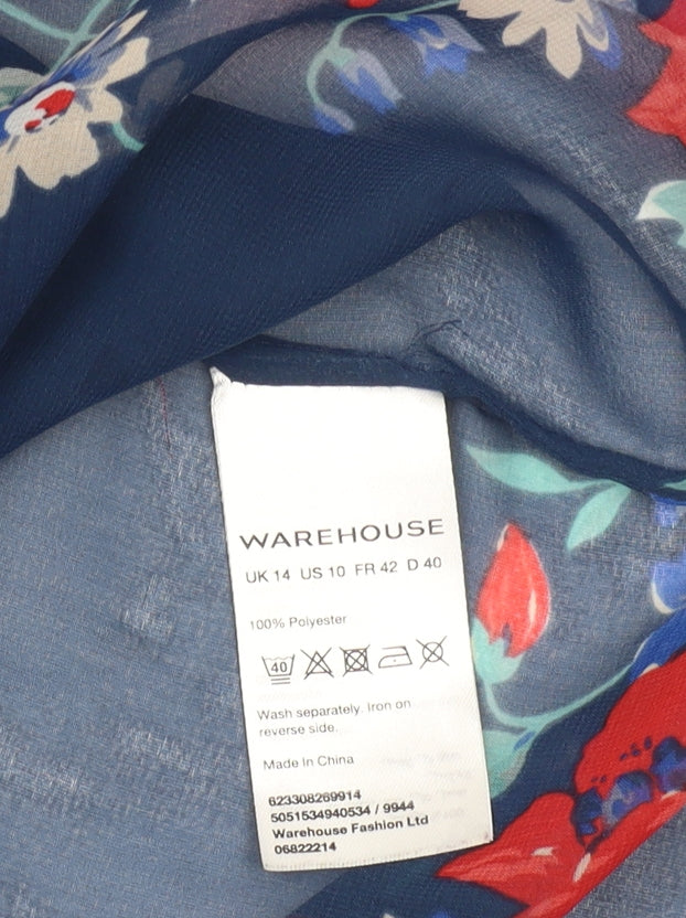 Womens UK Size 14 Warehouse Multicoloured Tunic Blouse