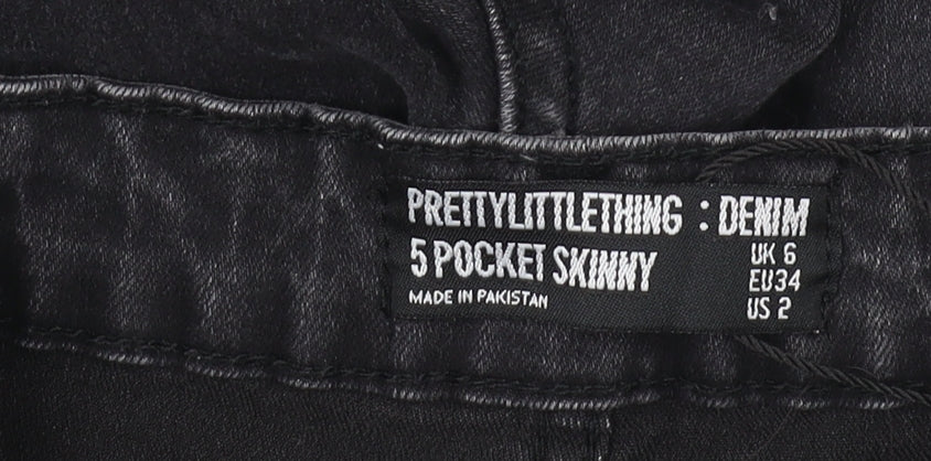 PrettyLittleThing Black Skinny Jeans Women Size 6