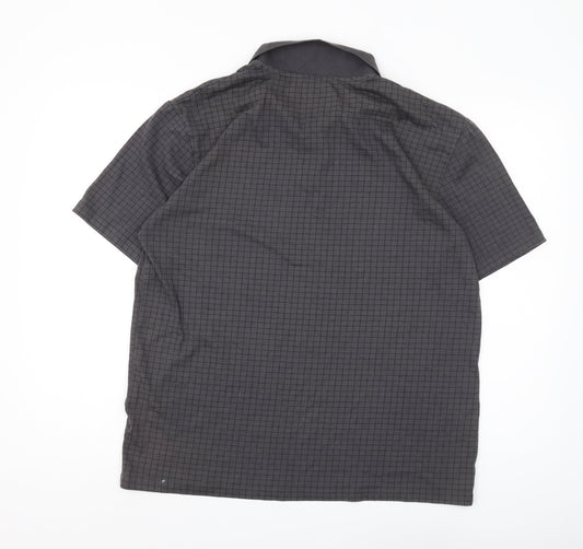 Slazenger Men's Black Check Polo Shirt L