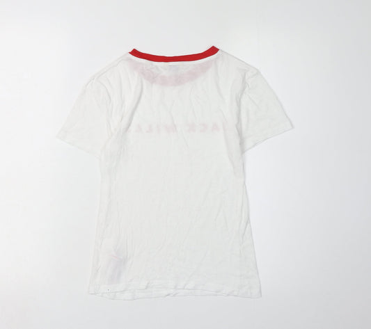 Jack Wills Women’s White Ringer T-Shirt Size 6