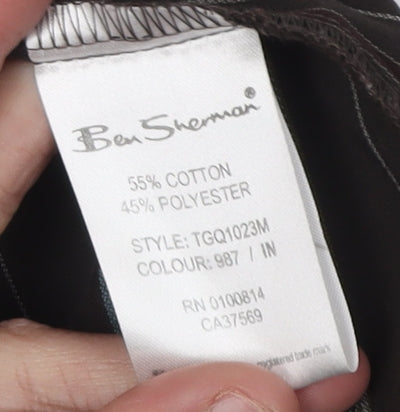 Unisex Adults UK Size L Ben Sherman Black Basic Button-Up