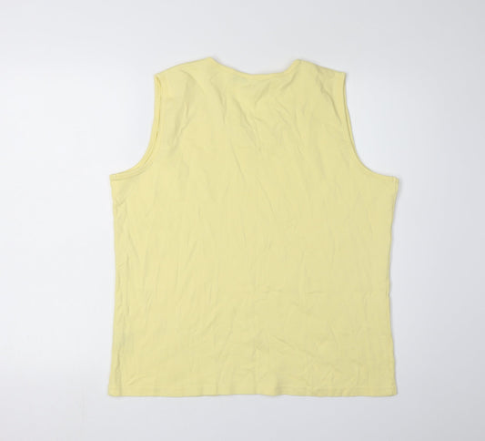 Isle Women's Yellow Cotton Tank Top Size L