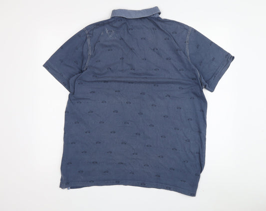 Lee Cooper Men's Blue L Polo Shirt Short Sleeve