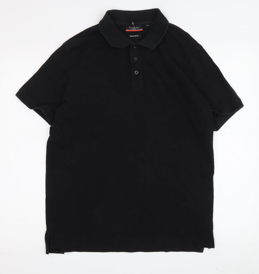 Pierre Cardin Men's Black Polo L Regular Fit