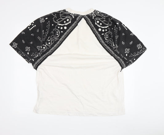 River Island Men’s Black and White Bandana T-Shirt L