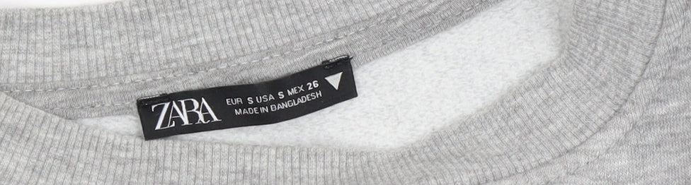 Zara Grey Women's S Pullover Sweatshirt