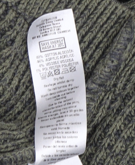 Topman Men's Green Pullover Jumper S Waffle-Knit