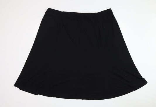 Classics Women's Black A-Line Knee Length Skirt