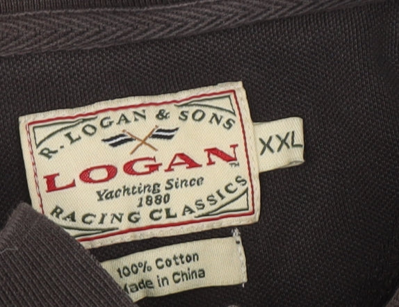 R. Logan & Sons Men's Brown Polo Shirt 2XL Casual