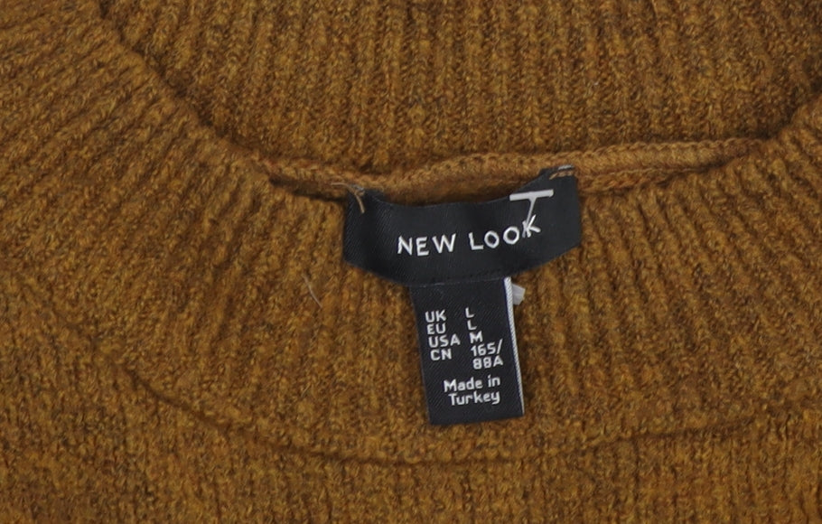 Womens UK Size L New Look Brown Pullover Jumper