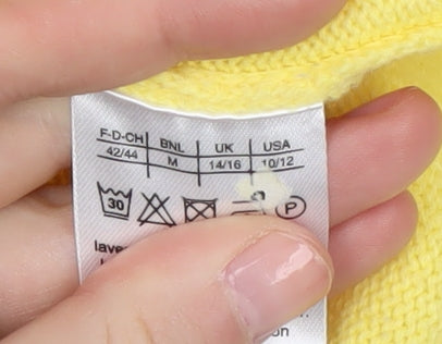 Damart Women's Yellow Full Zip Acrylic Jumper M