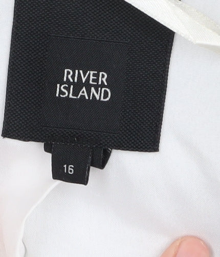 River Island Women's Grey Check Blazer, Size 16